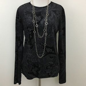 🔴 Black Velvety Sparkle Top
